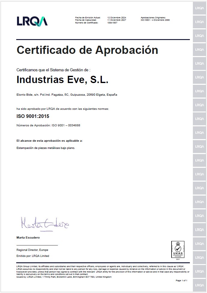 Certificado de Calidad
